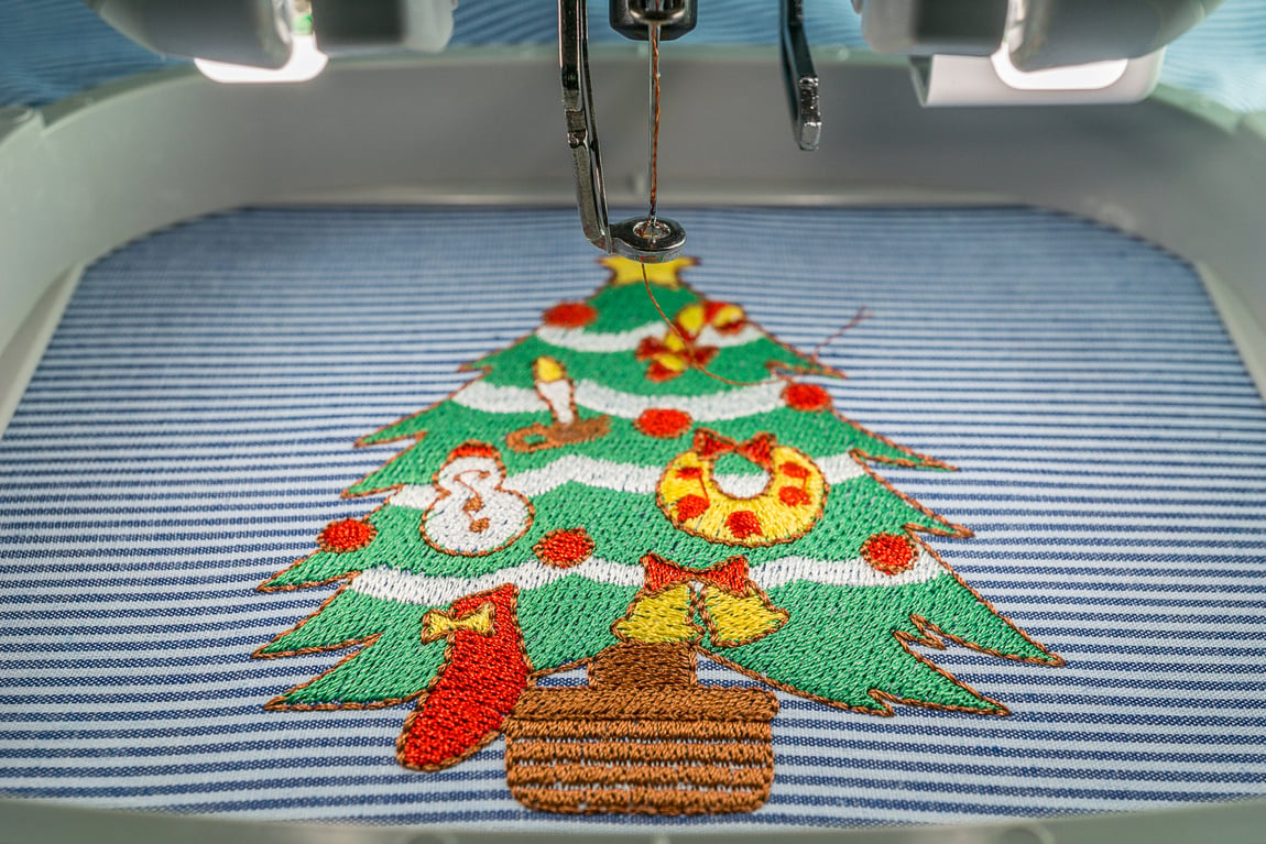 embroidery machine at workspace